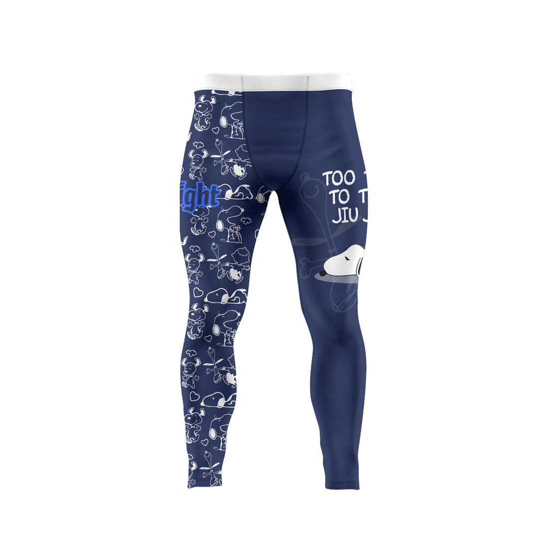 Snoopy Too Tired Too Train White Men's Compression Leggings