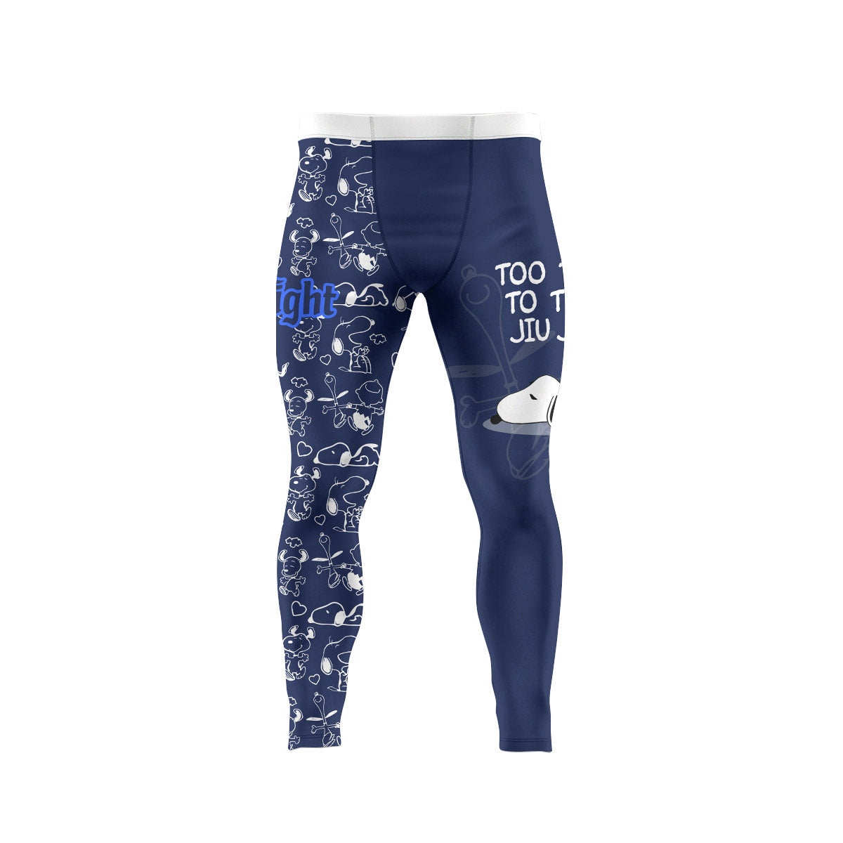 Snoopy Too Tired Too Train White Men's Compression Leggings
