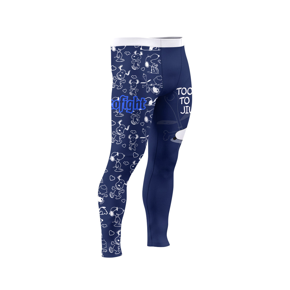Snoopy Too Tired Too Train White Men's Compression Leggings