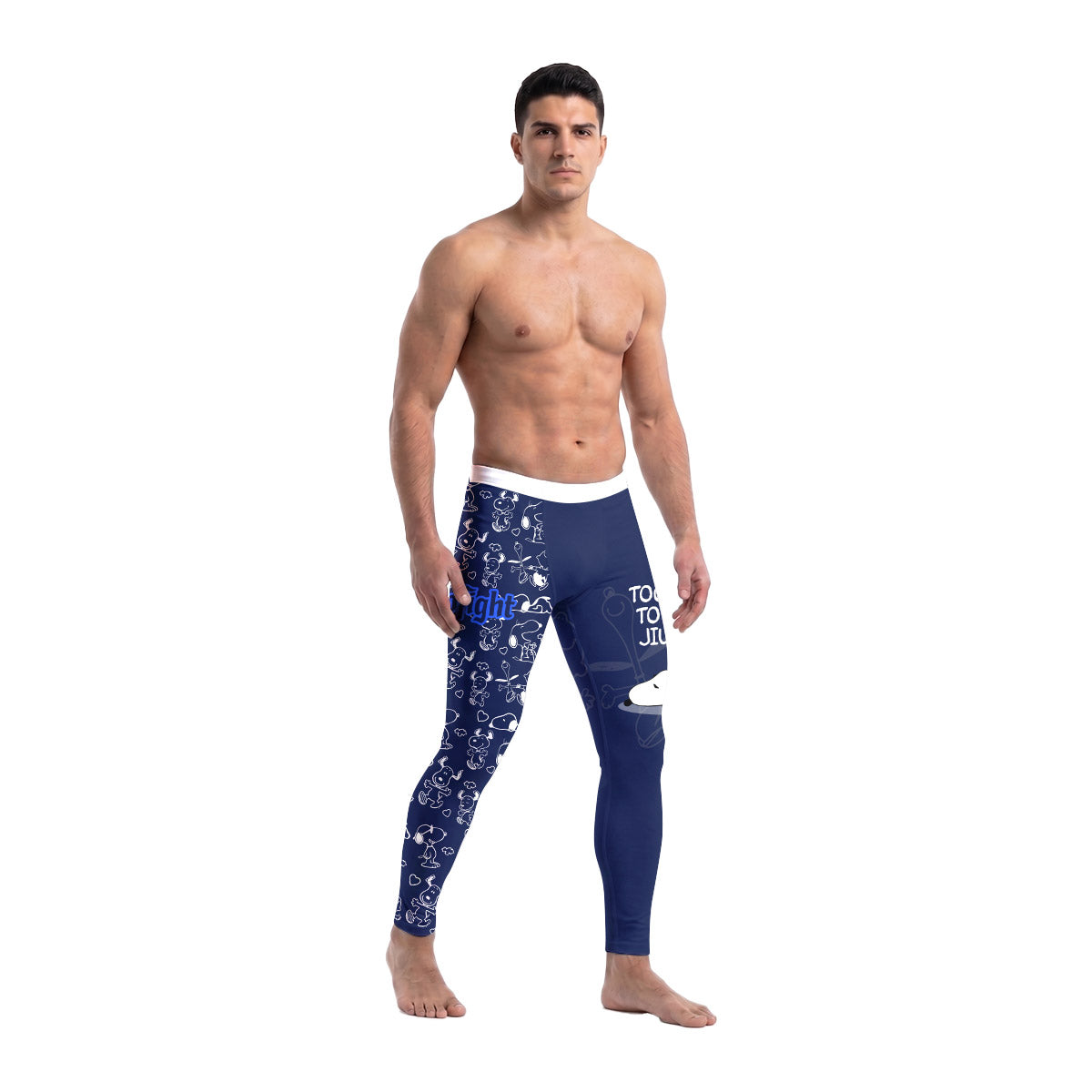 Snoopy Too Tired Too Train White Men's Compression Leggings