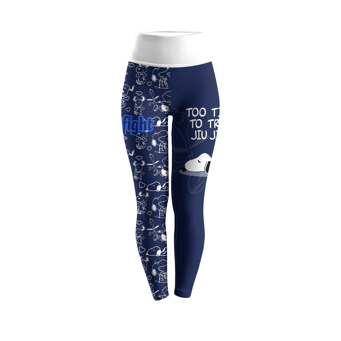 Snoopy Too Tired Too Train White Women's Leggings