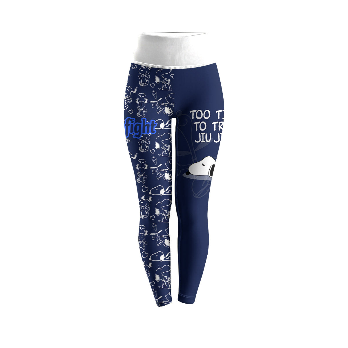 Snoopy Too Tired Too Train White Women's Leggings