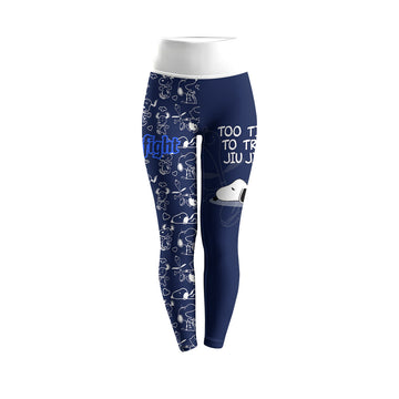 Snoopy Too Tired Too Train White Women's Leggings