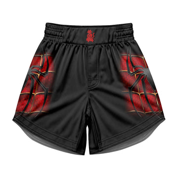 Spider Man Black Red Kids Grappling Shorts