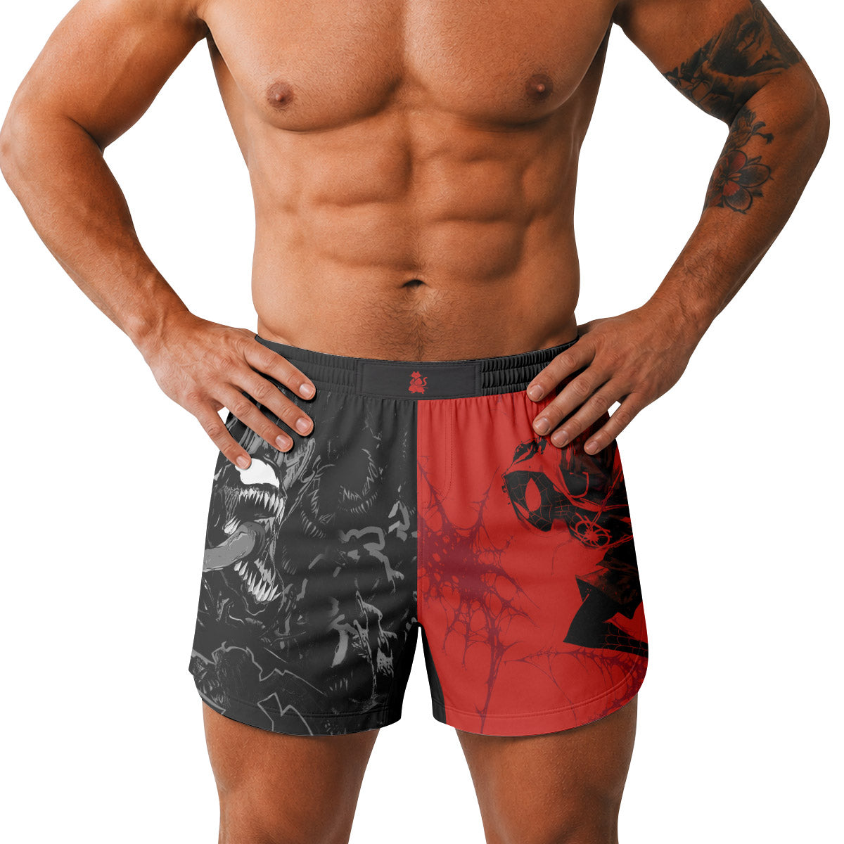 Spider Man Miles Morales And Venom Grappling Shorts