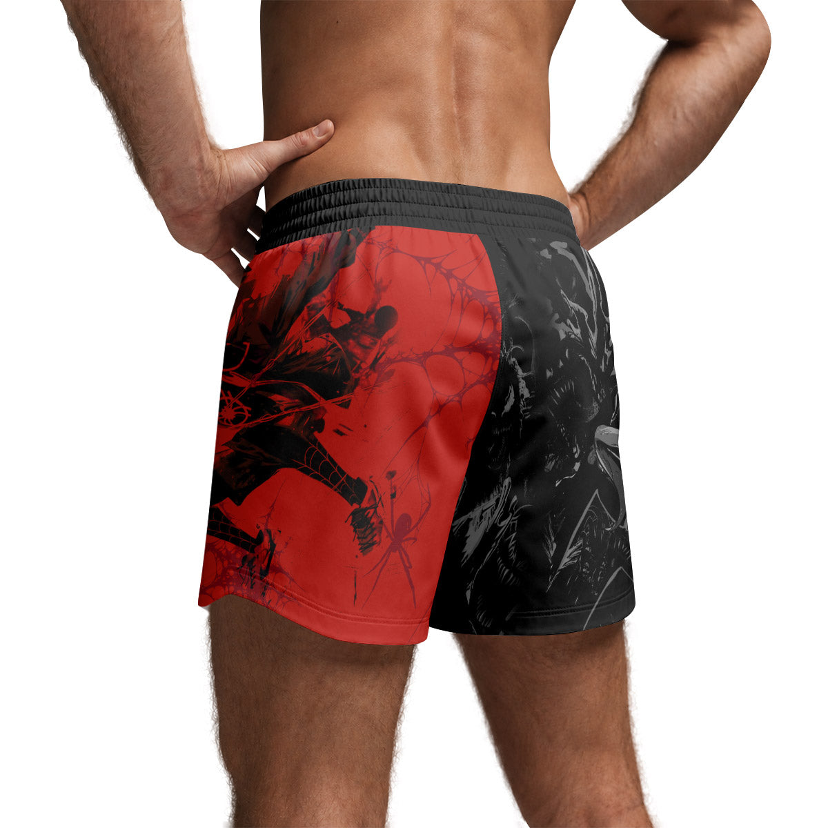 Spider Man Miles Morales And Venom Grappling Shorts