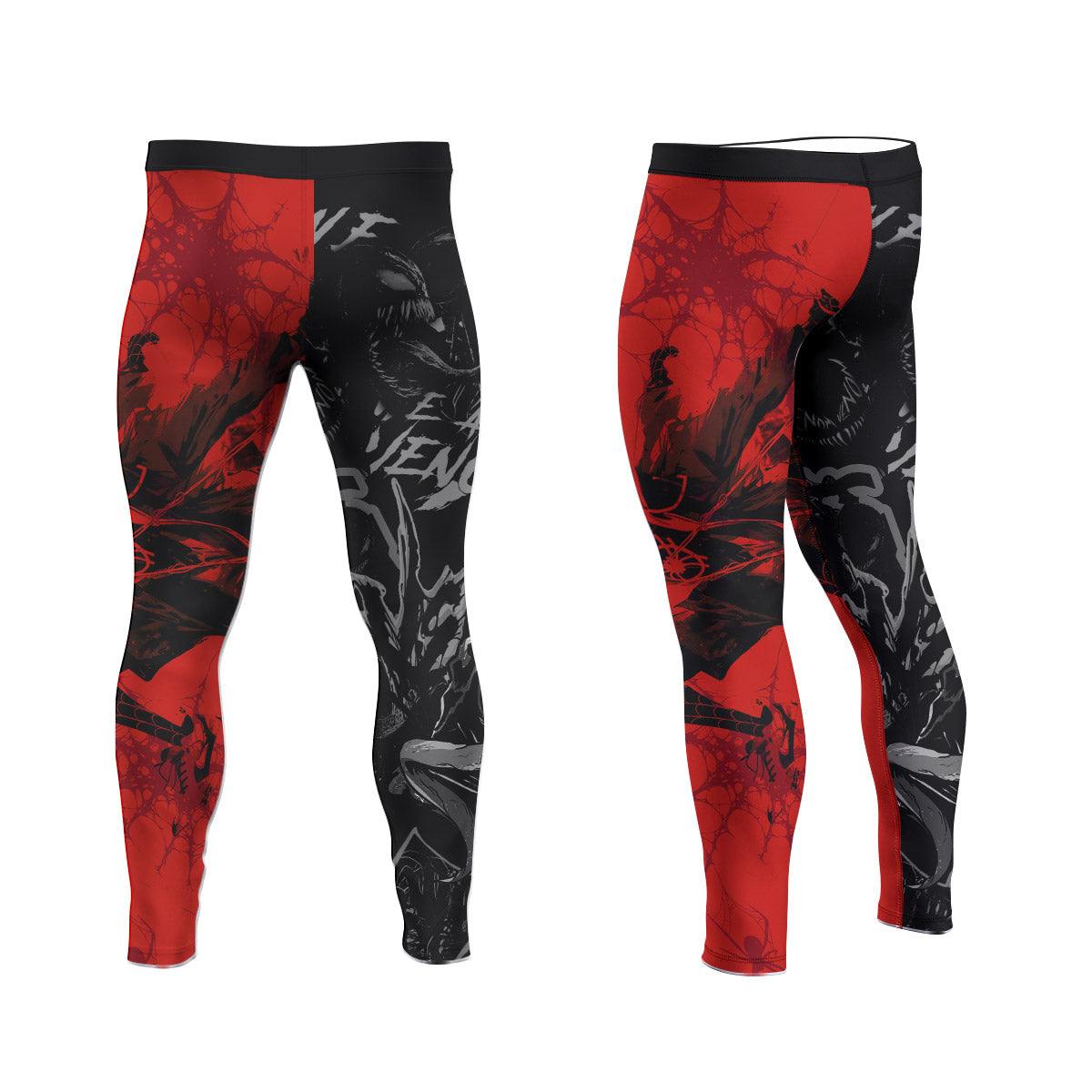 Spider Man Miles Morales And Venom Men's Compression Leggings